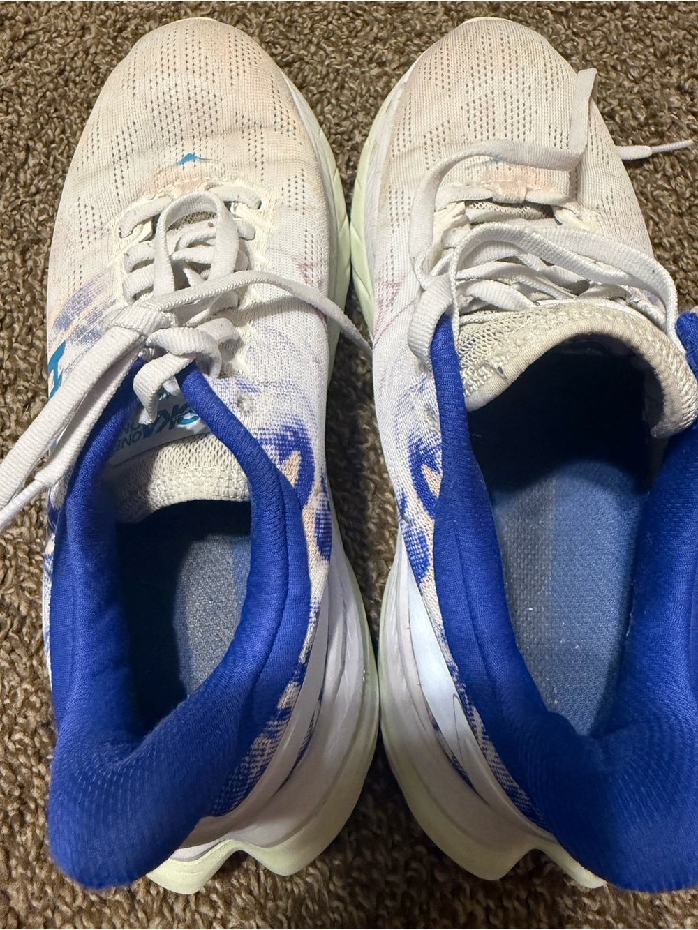 Hoka One One Women's White and Blue Running Sneakers 7.5B - Picture 8 of 8